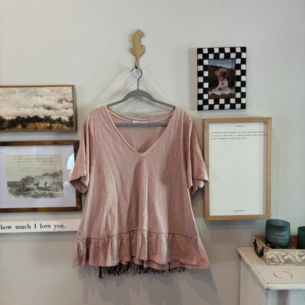 a beautiful soul lace trim baby doll tee